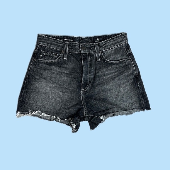 NEW AG Adriano Goldschmied Women’s Alexxis High Rise Wedgie Short Black Wash 26R - Picture 1 of 11